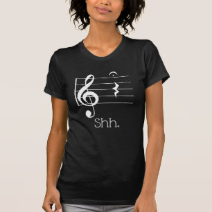 Funny Music Shh Quarter Rest en Fermata Musician T-shirt