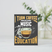Funny Music Teacher Coffee Lover School Humor Briefkaart (Staand voorkant)