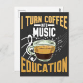 Funny Music Teacher Coffee Lover School Humor Briefkaart (Voorkant / Achterkant)