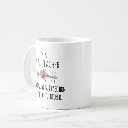 Funny Music Teacher Gift Idea Coffee Mok (Voorkant links)