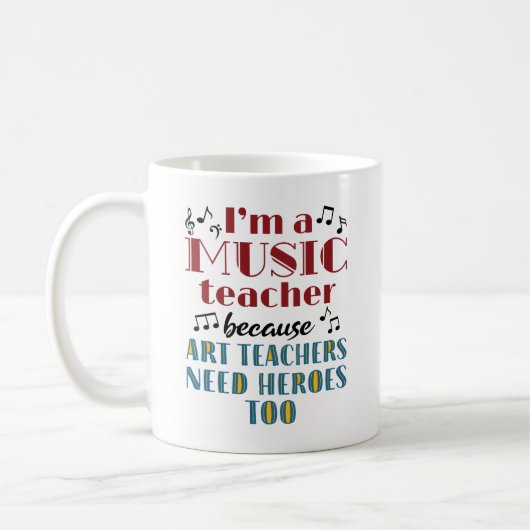 Funny Music Teacher Heroes Quote Koffiemok (Links)