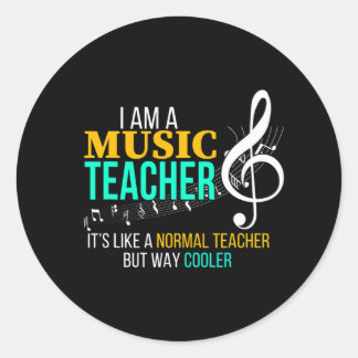 Funny Music Teacher Music Teacher Cool Teacher Ronde Sticker