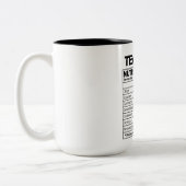 Funny Music Teacher Nutrition Facts Tweekleurige Koffiemok (Links)