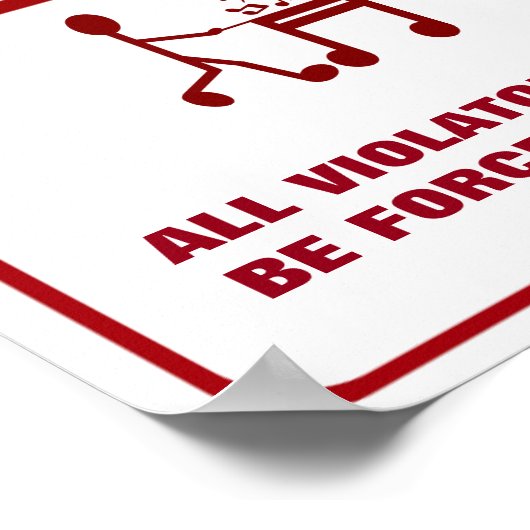 Funny Music Teacher Parking Poster - (Hoek)