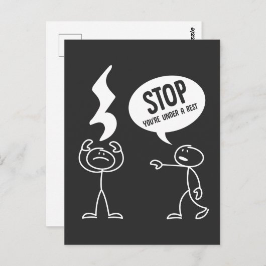 Funny Music Teacher Quote Musical Notes Pun Briefkaart (Voorkant / Achterkant)