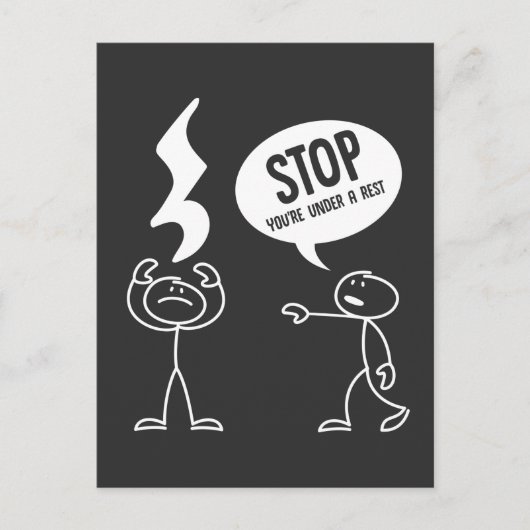 Funny Music Teacher Quote Musical Notes Pun Briefkaart (Voorkant)