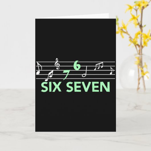 Funny Musical 67 Music Meme Slang Six Seven Music  Kaart (Gele Bloem)