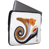 Funny Musical Art Goldfish Cat Personalized Laptop Sleeve (Voorkant Rechts)
