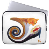 Funny Musical Art Goldfish Cat Personalized Laptop Sleeve (Voorkant)