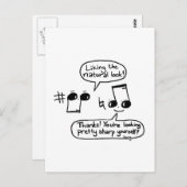Funny Musical Compliments Cartoon: Versie II Briefkaart (Voorkant / Achterkant)