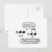 Funny Musical Compliments Cartoon: Versie II Briefkaart (Voorkant / Achterkant)