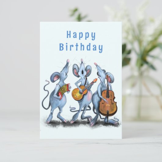 Funny Musical Muisband Verjaardag Kaart (Staand voorkant)