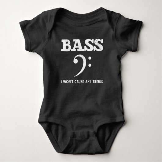 Funny Musical Treble Bass Player Romper (Voorkant)