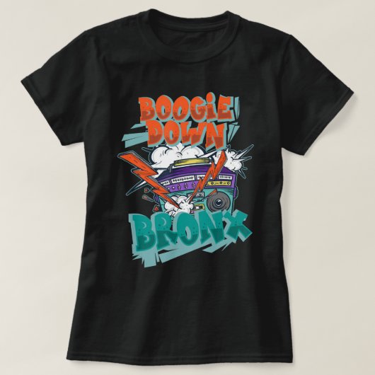 Funny Musician Boogie Down Bronx Hip Hop T-shirt (Design voorkant)
