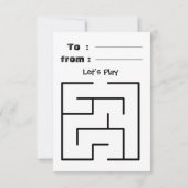 Funny Musician cat  coloring card and maze Bedankkaart (Achterkant)