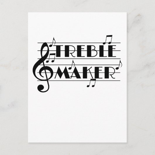 Funny Musician Treble Maker Music Clef Briefkaart (Voorkant)