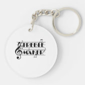 Funny Musician Treble Maker Music Clef Sleutelhanger (Achterkant)