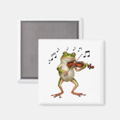 Funny Musician Violinist Cute Frog Playing Violin Magneet (Voorkant / Achterkant)