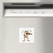 Funny Musician Violinist Cute Frog Playing Violin Magneet (Insitu (Vaatwasser))