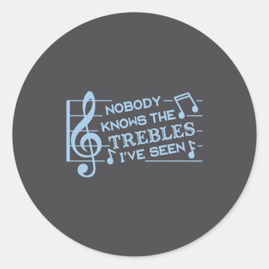 Funny Musicians Treble Joke Pun Music Teachers 2  Ronde Sticker (Voorkant)