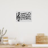 Funny Musicians Treble Joke Pun | Muziekleraren Poster (Keuken)