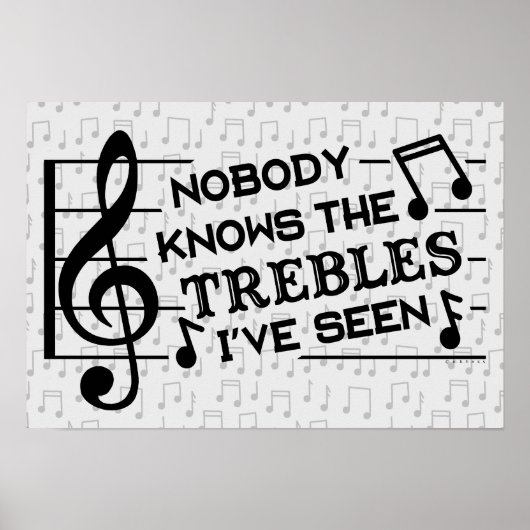 Funny Musicians Treble Joke Pun | Muziekleraren Poster (Voorkant)