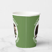 Funny musk ox cartoon gepersonaliseerd papieren bekers (Rechts)