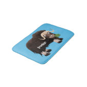 Funny musk ox cartoon illustratie badmat (Gekanteld)