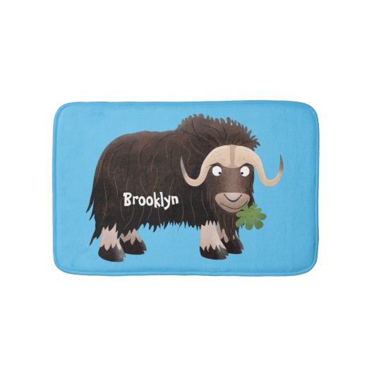 Funny musk ox cartoon illustratie badmat (Voorkant)