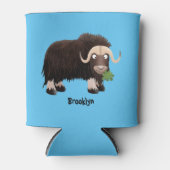 Funny musk ox cartoon illustratie blikjeskoeler (Voorkant)