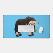 Funny musk ox cartoon illustratie bureaumat (Keyboard & Muis)