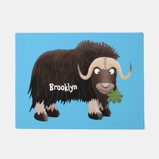 Funny musk ox cartoon illustratie deurmat (Voorkant)