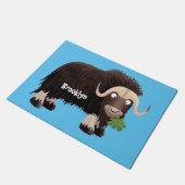 Funny musk ox cartoon illustratie deurmat (Schuin)