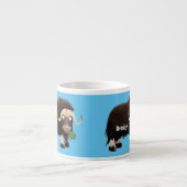 Funny musk ox cartoon illustratie espresso kop (Voorkant)
