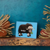 Funny musk ox cartoon illustratie fotoplaat (Zijkant)