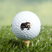 Funny musk ox cartoon illustratie golfballen (Insitu Shirt)