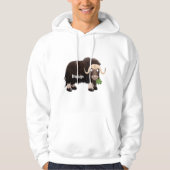 Funny musk ox cartoon illustratie hoodie (Voorkant)