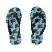 Funny musk ox cartoon illustratie kinder teenslippers (Voetbed)