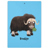 Funny musk ox cartoon illustratie klembord (Achterkant)