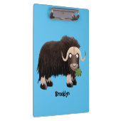 Funny musk ox cartoon illustratie klembord (Rechts)