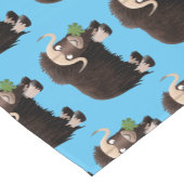 Funny musk ox cartoon illustratie korte tafelloper (Hoek)