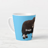 Funny musk ox cartoon illustratie latte mok (Linkerhoek)