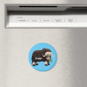 Funny musk ox cartoon illustratie magneet (Insitu (Vaatwasser))