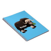 Funny musk ox cartoon illustratie notitieboek (Rechterzijde)