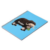 Funny musk ox cartoon illustratie notitieboek (Linkerzijde)