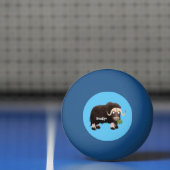 Funny musk ox cartoon illustratie pingpongbal (Net)