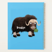 Funny musk ox cartoon illustratie planner (Achterkant)