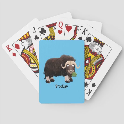Funny musk ox cartoon illustratie pokerkaarten (Achterkant)