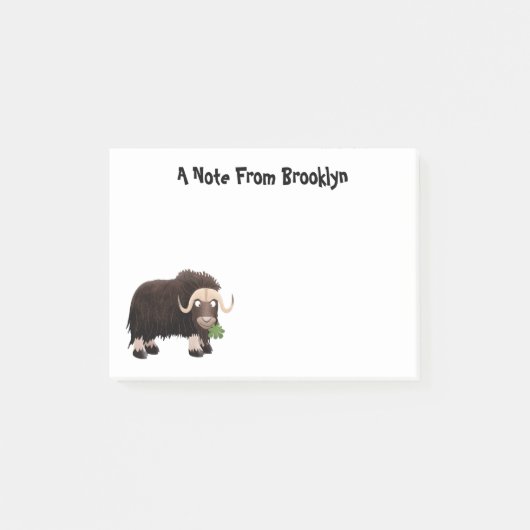 Funny musk ox cartoon illustratie post-it® notes (Voorkant)