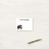Funny musk ox cartoon illustratie post-it® notes (Op bureau)